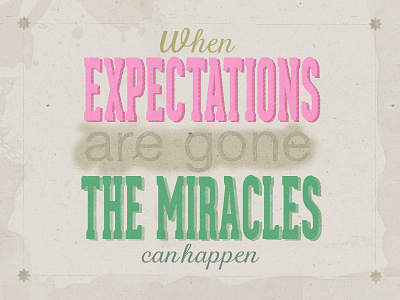 When expectations are gone...