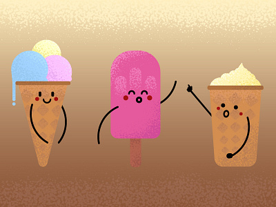 Three types of ice cream.