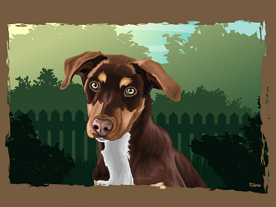 Portrait (dog) animal art animals art artist artwork cartoon creative design design art digital dog art freelancer illustration illustrator landscape portrait portrait art portraits vector vector art