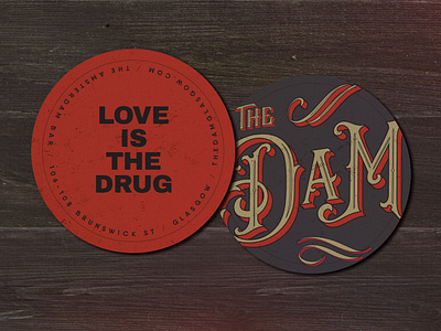 The Dam Coaster bar branding copywriting design dive bar logo typography