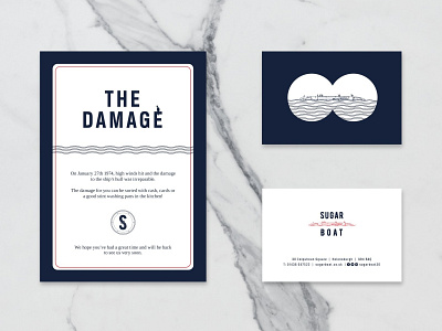 Sugar Boat Cards bar branding copywriting design icon design logo restaurant typography