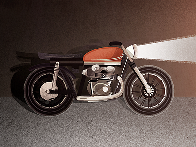 Bike 002 bike cafe racer design flat illustration motorcycle noise