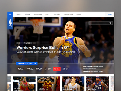 NBA Site Redesign design nba redesign site sketch 3 splash brothers steph curry ui web