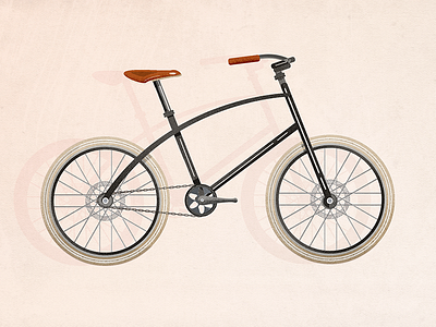 Bike 005 bike illustration wes anderson color palette wheels