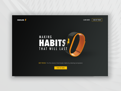 Pavlok Landing Page 003 dailyui devin garbage landing page lightning pavlok uidaily