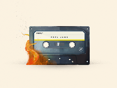 prpl jams for january cassette fire mixtape illustration playlist prpl tapes vector