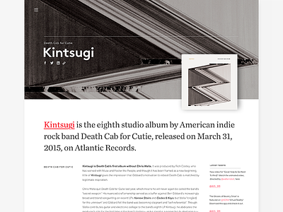 kintsugi.jpeg album page dailyui deathcabforucutie kintsugi review page ui