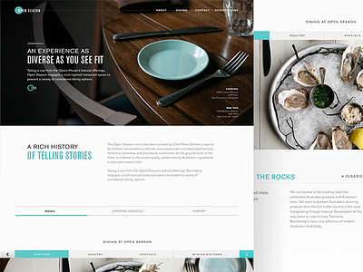 openseason.indd meep open season plates restaurant teal web design