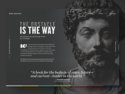 the obstacle is the way redesign ryan holiday the obstacle is the way ui web design