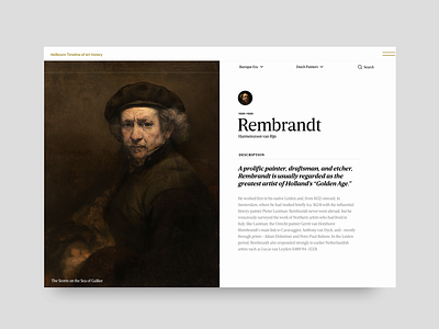 rembrandt artist profile artist profile dutch ui web design