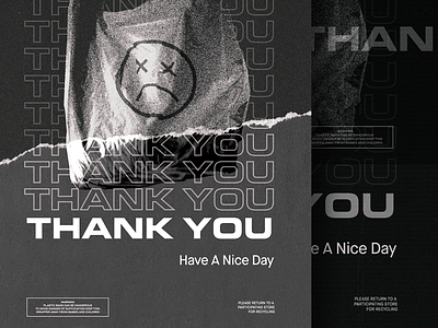 thank you ☻ consumerism have a nice day plastic bag poster thank you typography