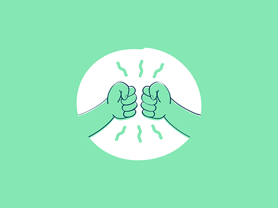 People rock when they work together! case study collaboration dap design fist bump green hands illustration people vector