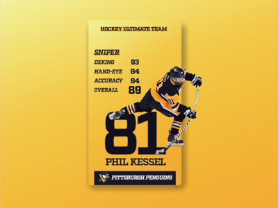 Phil Kessel Hockey Ultimate Team Trading Card android hockey mockup pittsburgh penguins ui