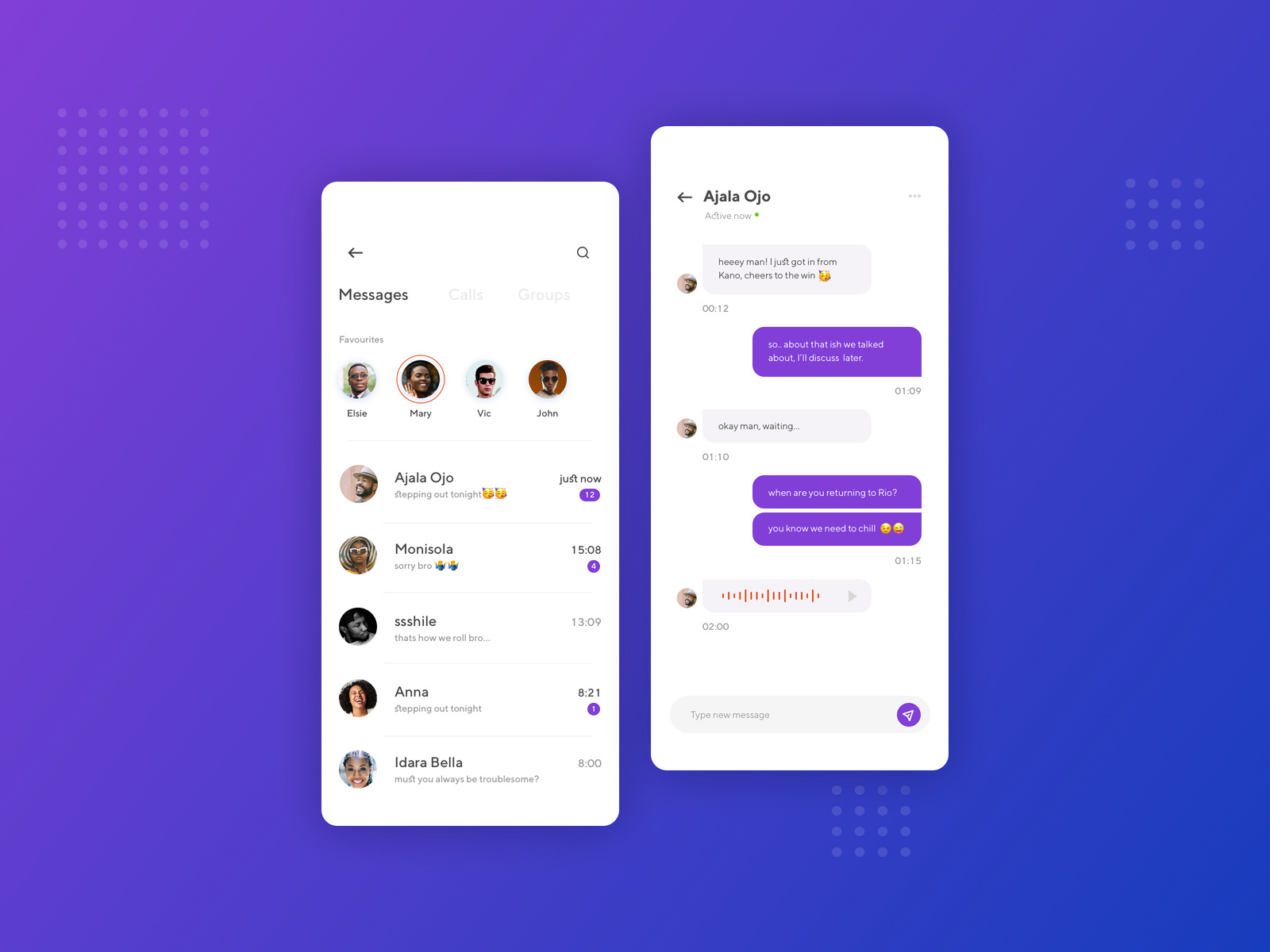 Messaging App By Olanshile Salami On Dribbble