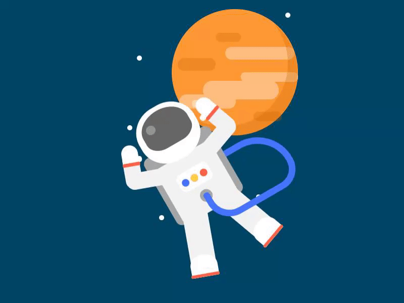 CSS Astronaut Animation astronaut css animation flat design galaxy gif space