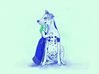 Doggy love blue characterdesign dog dog illustration dog lover doggy dogs flat green illustration illustration art line artwork linear illustration lineart love match modern mon poster sketch