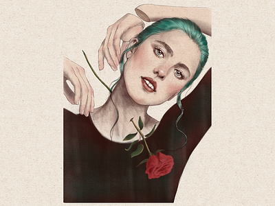 Rose pasión art digital digital art illustration ipad pro portrait