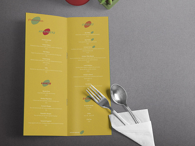 Phenomenaan Menu advertsing branding business concept design menu restaraunt restaurant branding