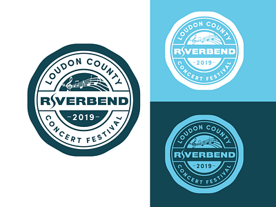 Riverbend Badge concept event branding local music logo rough draft