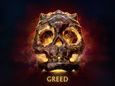 Skull of Greed 3d 3ds max deadly forbidden gold greed illustration mystical photoshop sculpting sins skull substance treasure zbrush