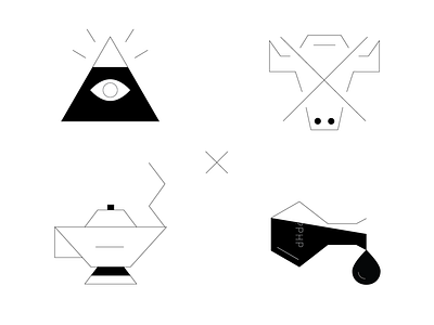 Abstract geometric icons for a dev team