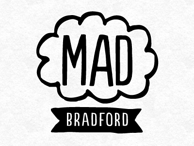 MAD Bradford Logo banner bradford branding cloud drawing hand drawn idea identity logo mad monochrome populaire retro simple