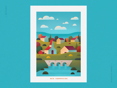 New Hampshire. cute illustration minimalism new hampshire poster road trip tourism travel travel poster usa vector