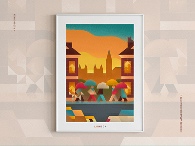 London. city great britain illustration london minimalistic poster set travel uk vector