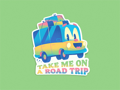 Road Trip adventure car cartoon fun happy illustration journey logo road trip roadtrip sticker travel trip vacation vector