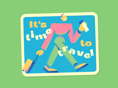 Time to Travel adventure airport character fun funny illustration people smiling sticker ticket time travel vector