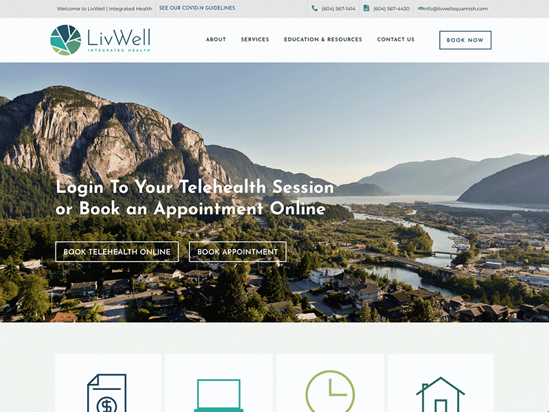 LivWell Squamish design desktop graphic design landing page ui user experience design user interface design