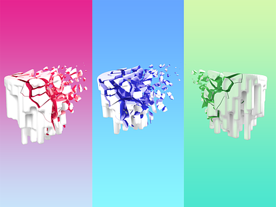 Fracture Wallpapers 3d aesthetic blue cinema4d fracture green pink red wallpaper