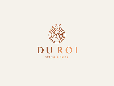 Du Roi Logo brand identity branding cafe coffee design drawing food graphic design hand draw icon icon design illustration king logo logo design logotype sketch united arab emirates vector art