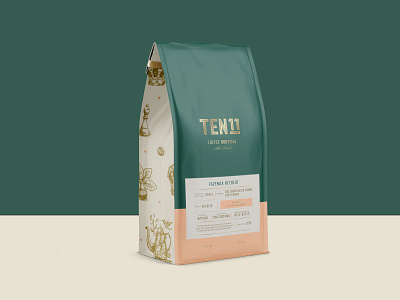 TEN11 - Coffee Bean Bag abu dhabi art brand identity branding branding agency coffee coffee bag coffee branding coffee shop design drawing graphic design hand draw illustraion logo logotype packaging packaging design sketch vector