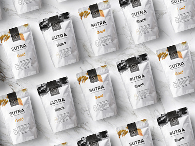 SUTRA Pouch Design brand identity branding creative design drinks graphic desgin logo logotype packaging packaging design pouch superfood vector