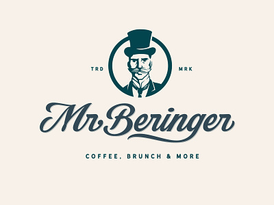 Mr Beringer - Logo Design brand identity branding coffee drawing graphic design hand draw icon lettering logo logo design logotype script typography vector