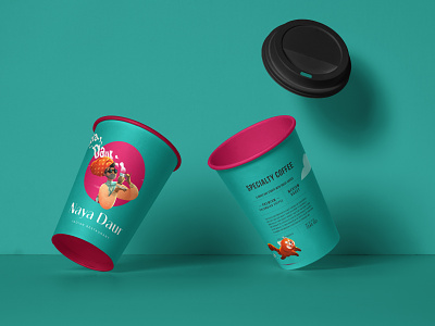 Coffee Cup Design brand identity branding coffee color design drawing graphic design hand draw illustration india indian indian cartoon logo logotype new packaging packaging design red panda sketch vector