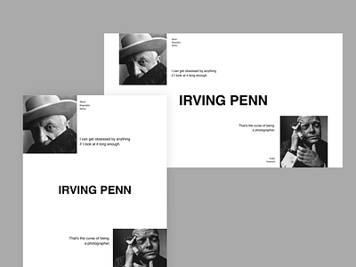 Irving Penn adaptive design history irving penn minimal minimalism open open composition photographer tablet ui ui ux ui design uidesign uiux ux ux design uxdesign web design white