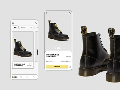 Dr. Martens app boots design dr martens dr. martens fashion mobile mobile app mobile ui modern shop ui ui ux ui design uidesign uiux ux ux design uxdesign