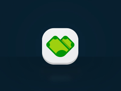 Grinback Icon green heart icon money