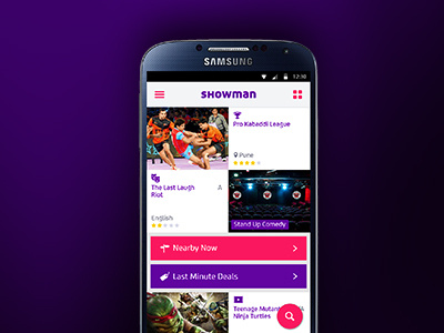 Showman Shot app events movies showman ui