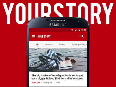 YourStory App Redesign android app news startup ui