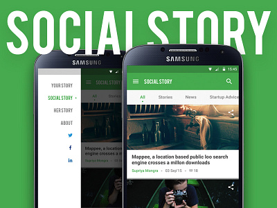 SocialStory App Redesign android app news startup ui