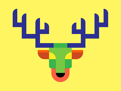 Gridnimals animal color deer graphic design grid