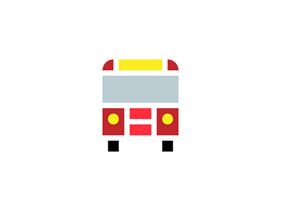 Bus Icon app blocks bus design grid icon minimal modular red ui ux
