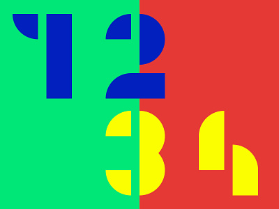 1 2 3 4 branding identity number numbers numeral typo typography