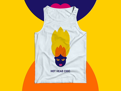 ‘Hot Head Chic’ Series chic color design graphic illustration tshirt