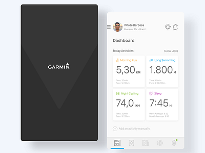 Garmin Application Concept app application dashboard design fitness flat garmin health healthcare minimal sport ui ux