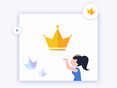 Lifting Crown avatar badge crown icon illustration lift light logo medal shine star