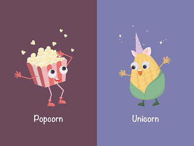 Unicorn, Popcorn avatar emotion eyes popcorn unicorn vector